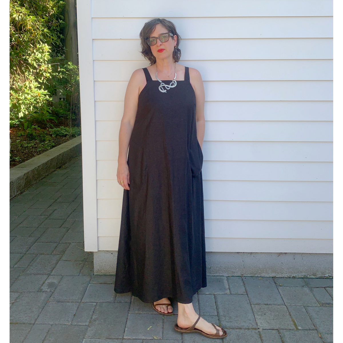 knee length dresses for ladies Diana Shawl Neck Maxi Dress
