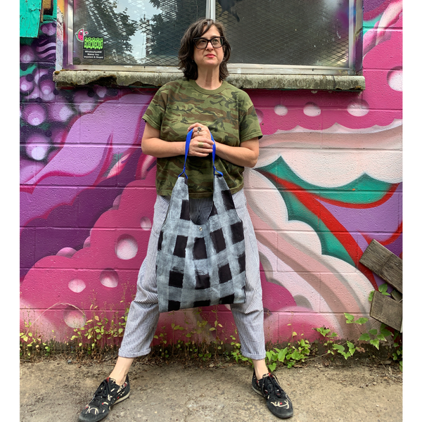Cyndi Shopper Tote - 'Check Check'