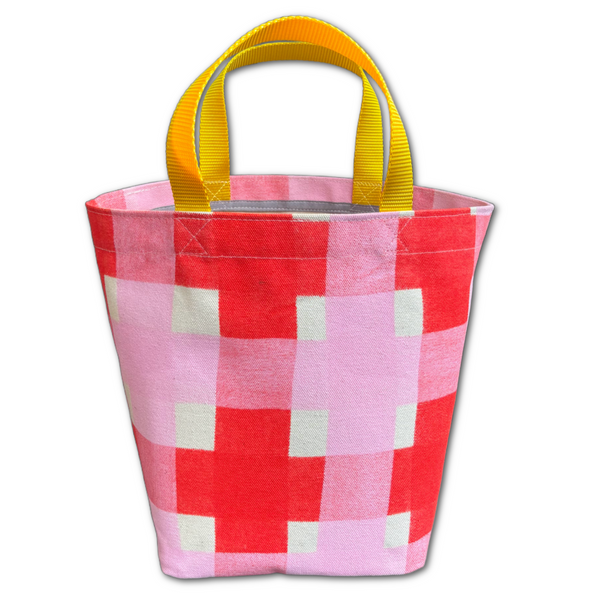 Storage Bin - 'Squared' - Red + Pink