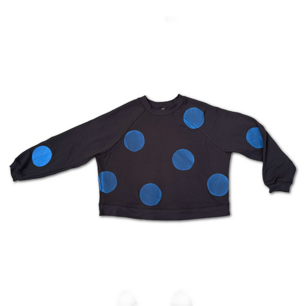 Cropped Fleece Sweatshirt - 'Big Dot'