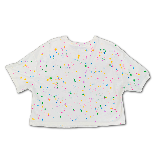 Boxy Cropped Tee - 'Rainbow Sprinkles'