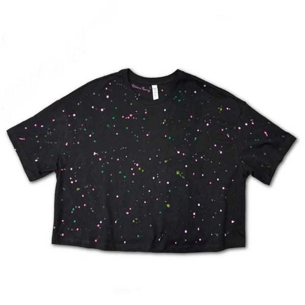 Boxy Cropped Tee - 'Rainbow Sprinkles'