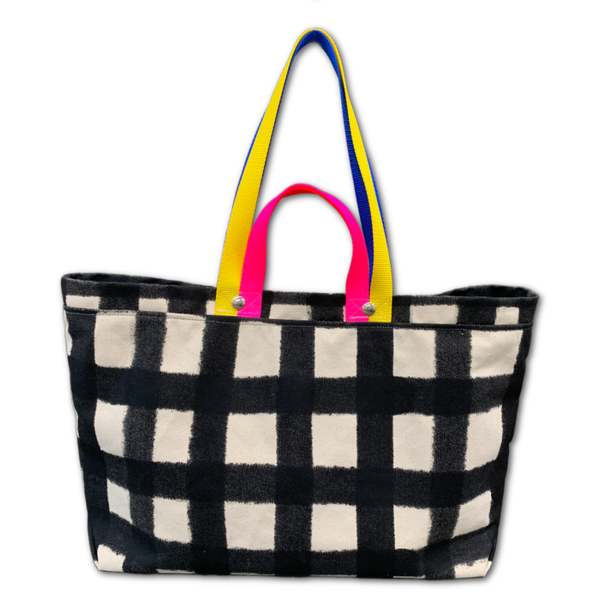 Check Check Tote - Black + White