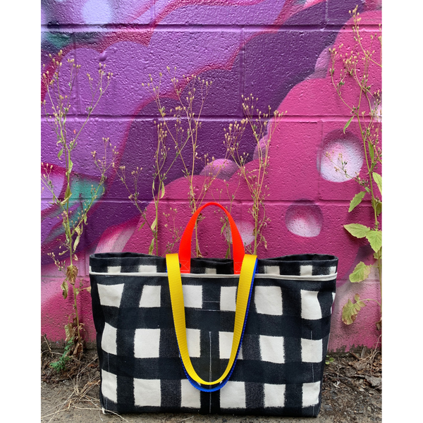 Check Check Tote - Black + White