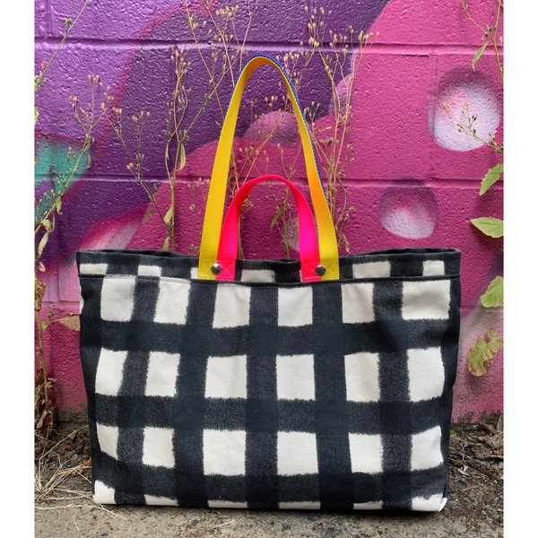 Check Check Tote - Black + White