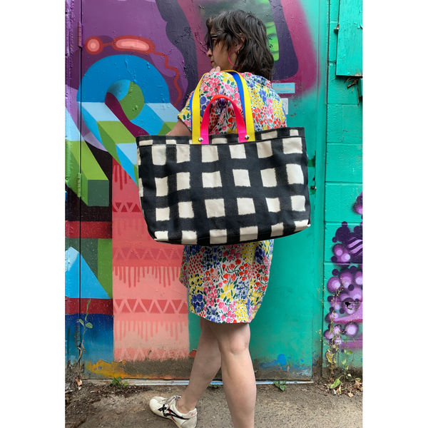 Check Check Tote - Black + White