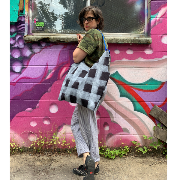Cyndi Shopper Tote - 'Check Check'
