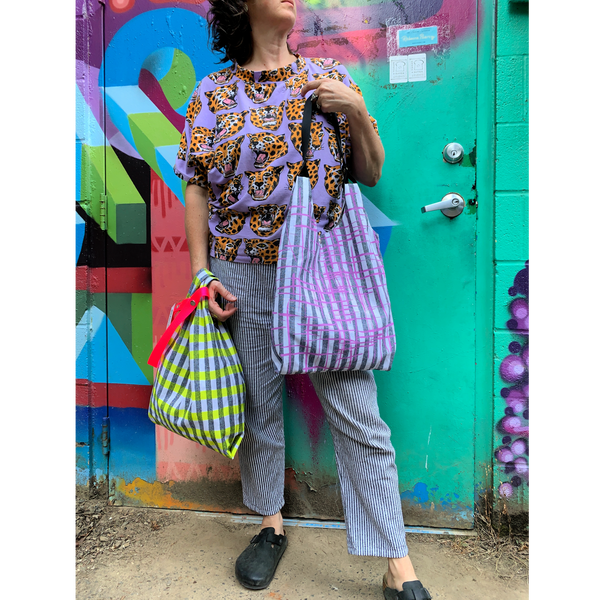 Cyndi Shopper Tote - Mini - Stripes + Hatch