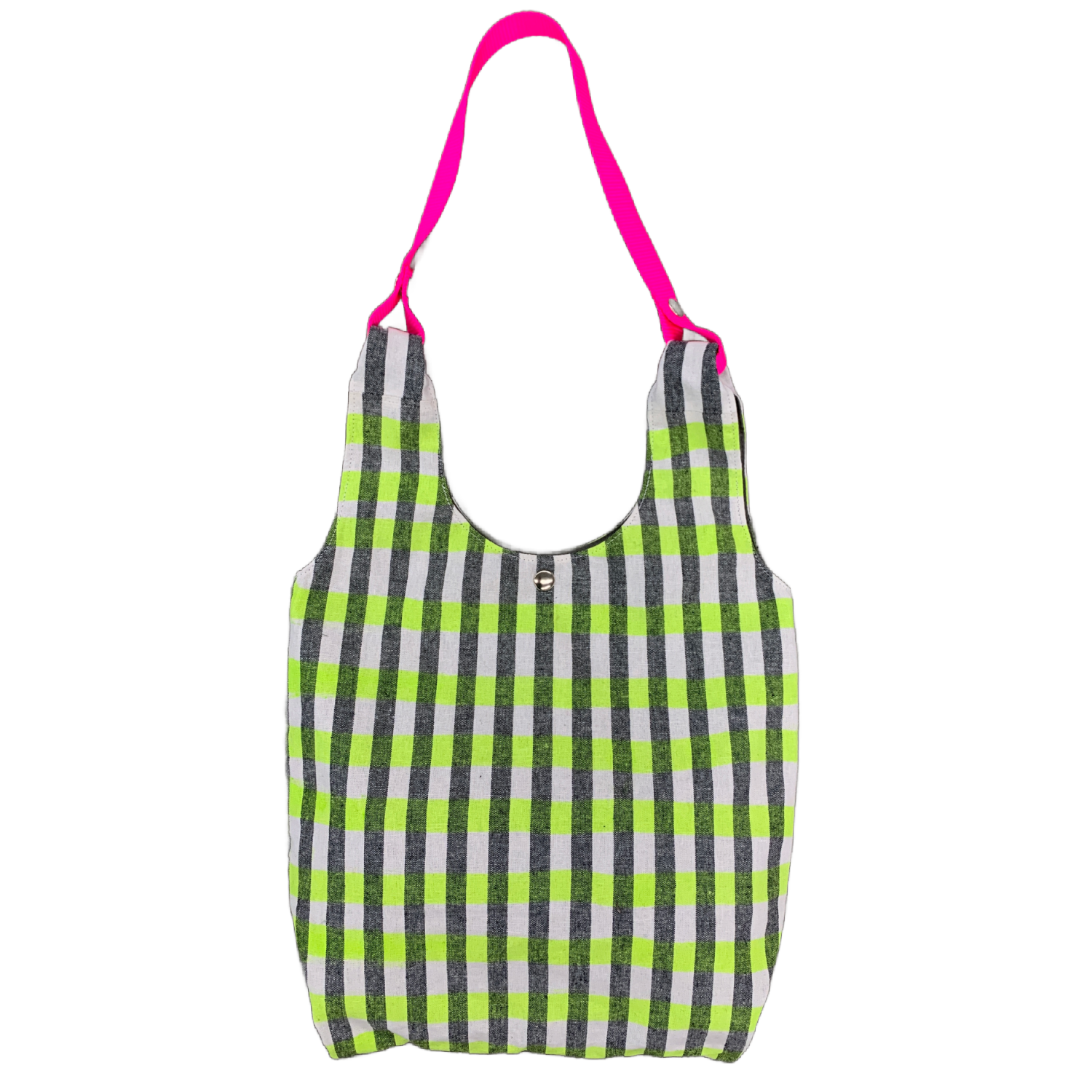Cyndi Shopper Tote - Mini - Neon Stripes - OOAK