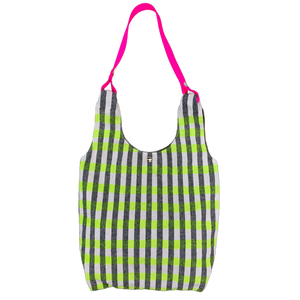 Cyndi Shopper Tote - Mini - Neon Stripes - OOAK