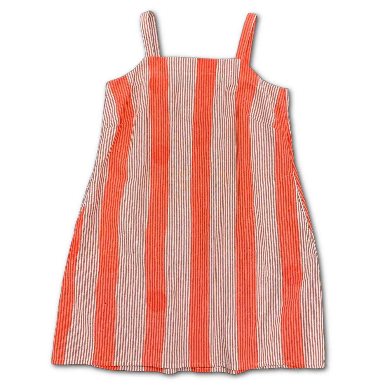 Diana Dress - OOAK Handpainted Stripes on Stripes - Size Large