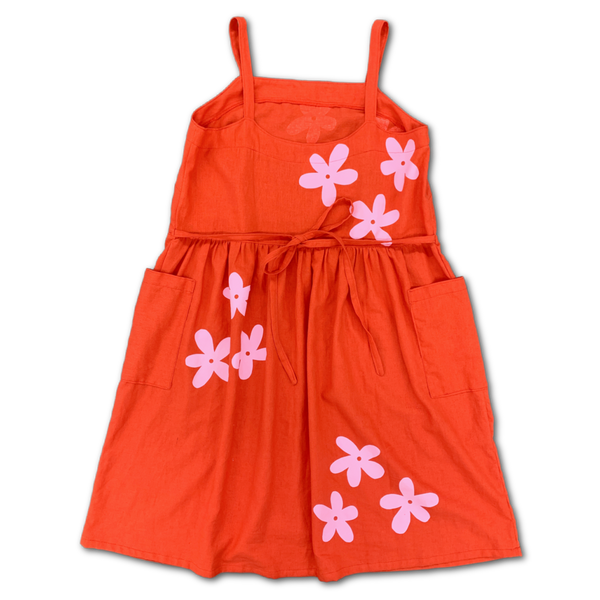 Dolly Sundress - Poppy Red w/ Happy Flowers