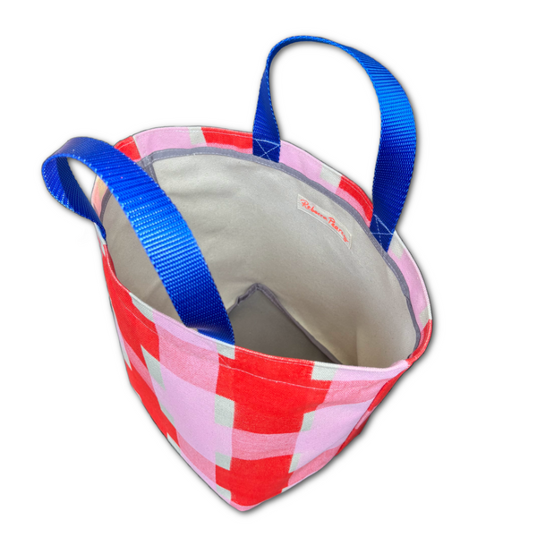 Storage Bin - 'Squared' - Red + Pink