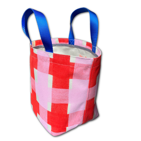Storage Bin - 'Squared' - Red + Pink