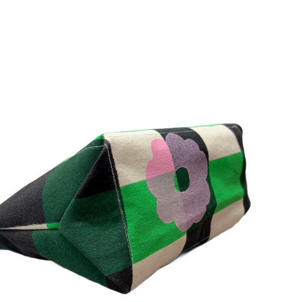Mini Tote Bag - 'Check Check Bloom'
