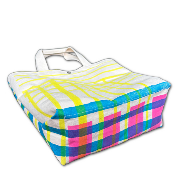 Mini Tote Bag - 'Neon Stripes'