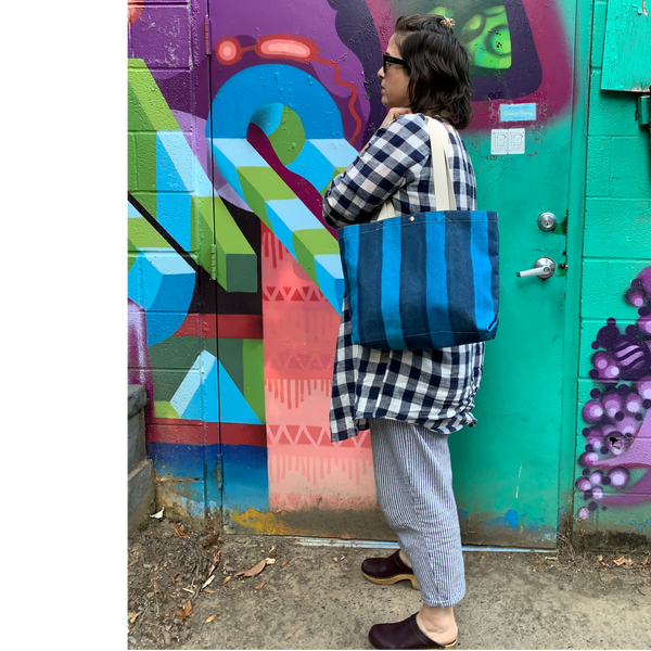 Vessel Tote Bag - Small - 'Painted Stripes'