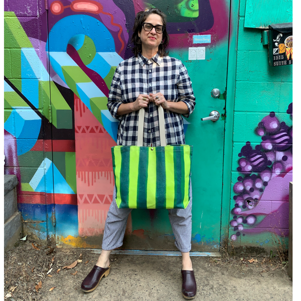 Vessel Tote Bag - Large - 'Painted Stripes'