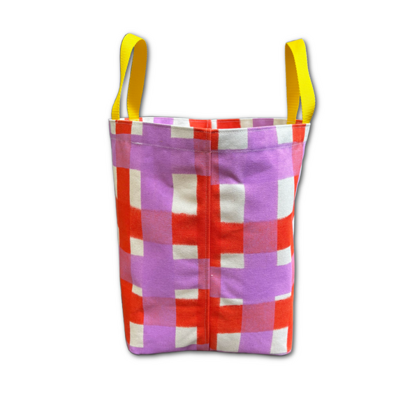 Storage Bin - 'Squared' - Blood Orange + Lavender