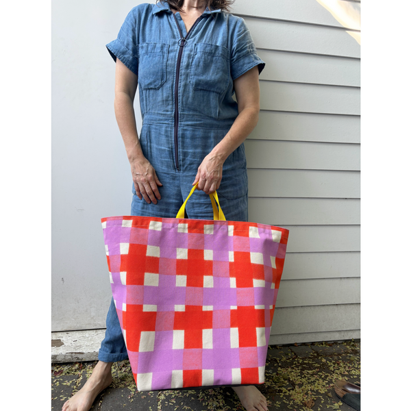 Storage Bin - 'Squared' - Blood Orange + Lavender