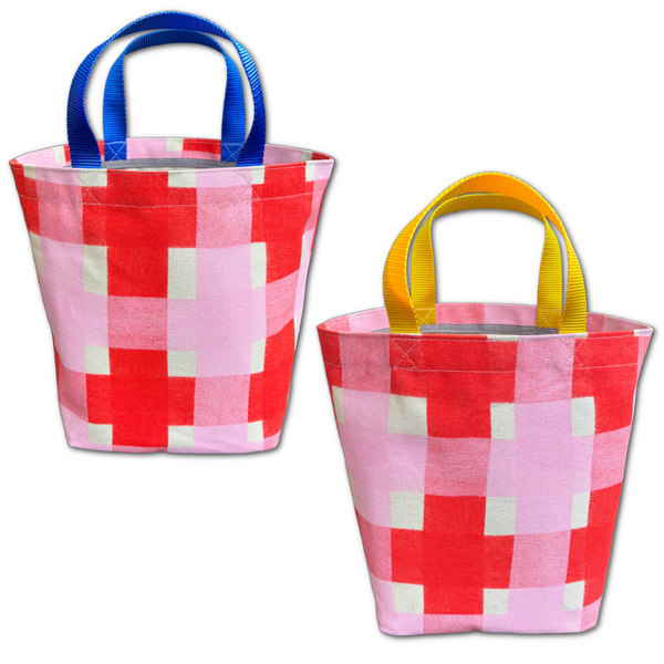 Storage Bin - 'Squared' - Red + Pink