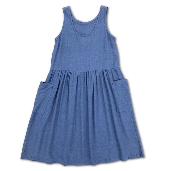 LAST ONE - MEDIUM - Ursa Sundress - 'Solid Blue'