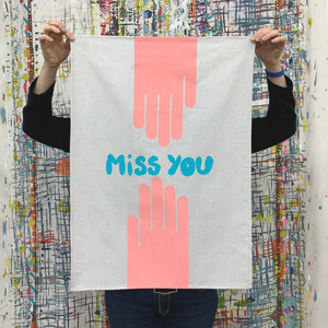 Tea Towel -  'Miss You'